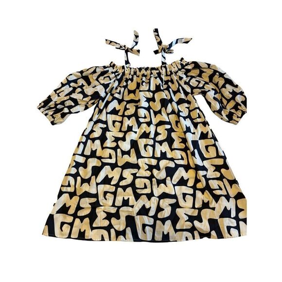 MSGM Italy designer kids size 14 dress AOP bow straps - EUC - Picture 1 of 9